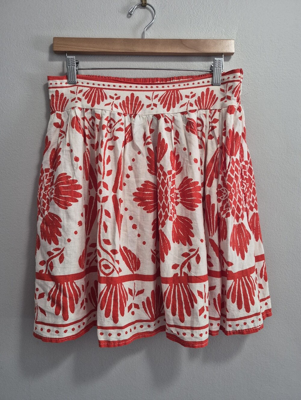 Haute Hippie White and Red Floral Mini Skirt